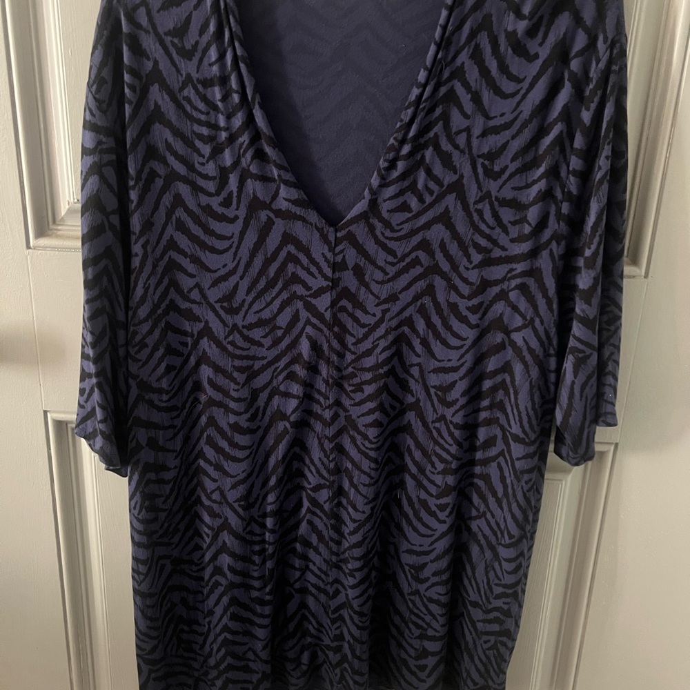 Purple and black Zebra Print V-Neck Blouse